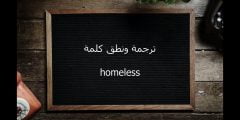 وش معنى هوملس Homeless